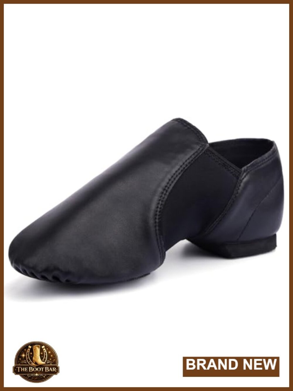 Unisex PU Leather Jazz Dance Shoes Split Sole EVA Heel